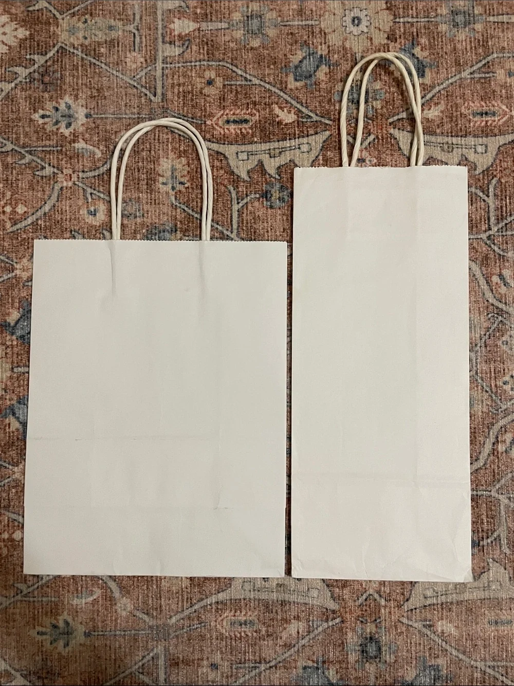 Bundle Set of 8 Different Sized Plain All White Party Gift Bags - Multipack